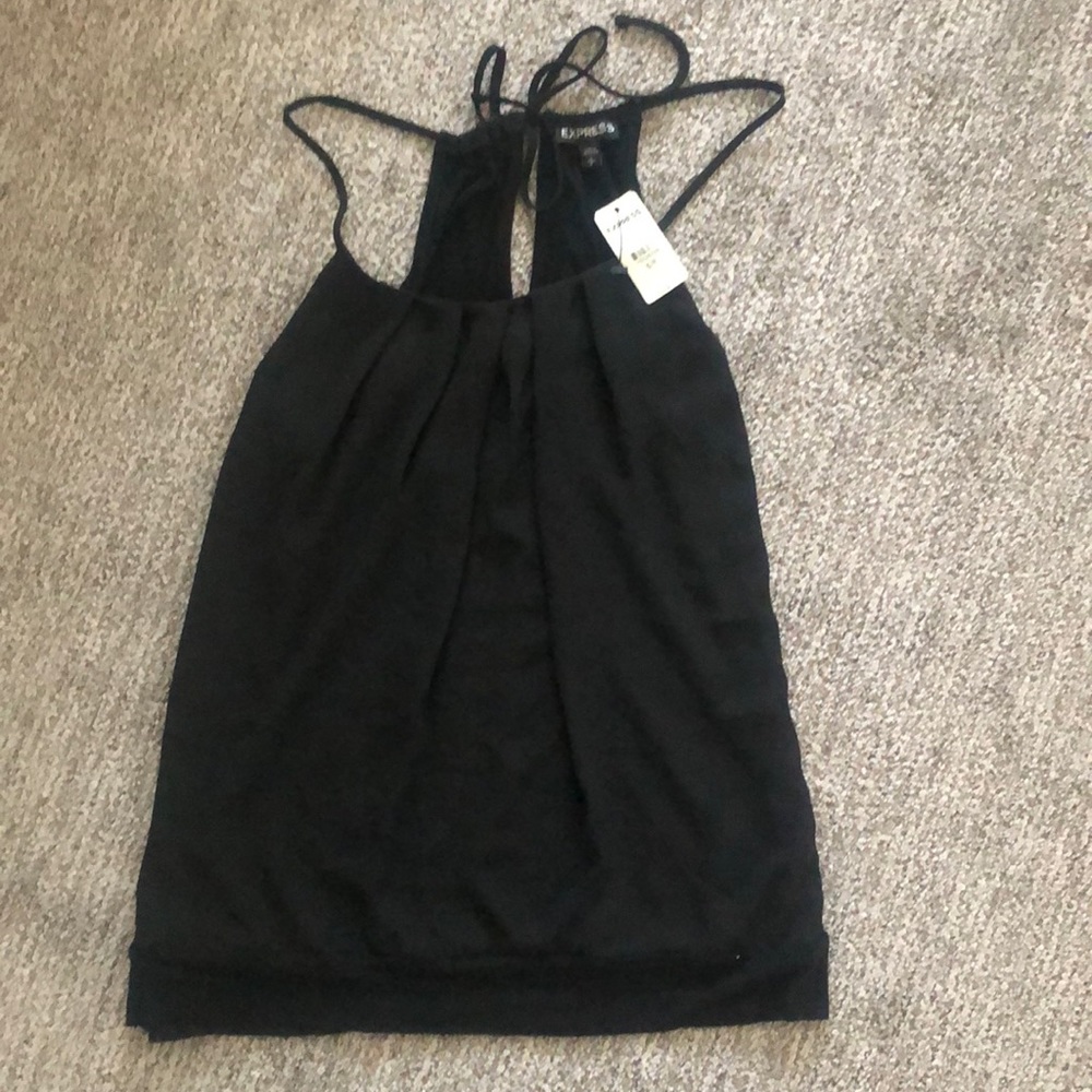 Black chiffon and cotton Express tank NWT